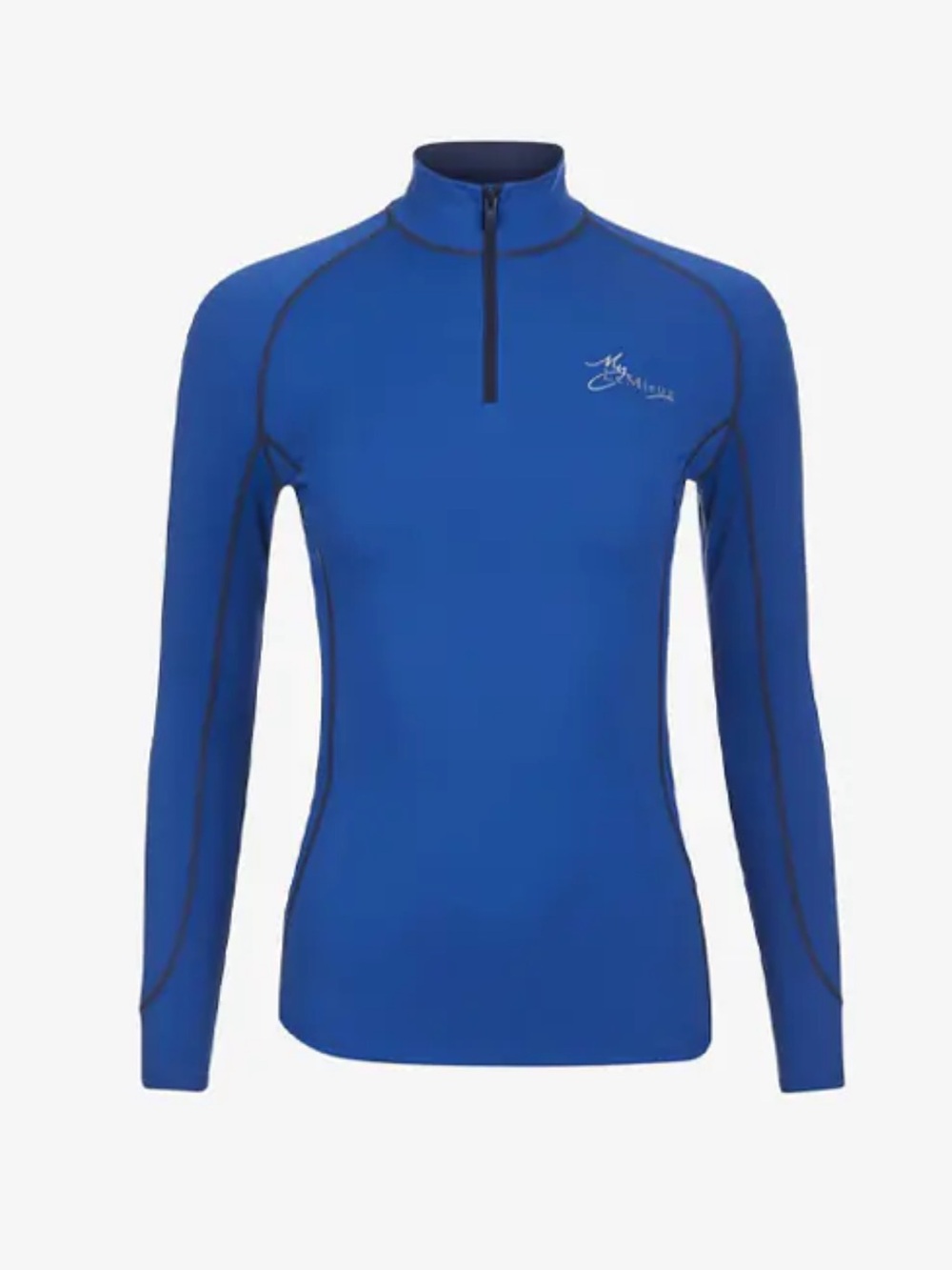 LeMieux Ladies Base Layer Quarter Zip Long Sleeve Shirt Benetton Blue Size Large